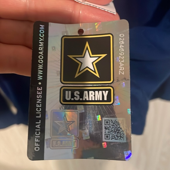 Top of the world navy blue lightweight hoodie women’s M US Army logo sparkly NEW - Picture 4 of 7